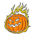 Glow in the Dark Flaming Pumpkin Temporary Tattoo (2"x2")